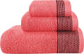 Belizzi Home Ultra Soft 3 Pack Cotton Towel Set, Contains a Bath Towel 28x55 inch, a Hand Towel 16x24 inch & a Wash Coth 12x12 inch, Ideal Everyday use, Compact & Lightweight -Coral Orange