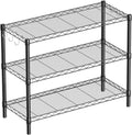 3-Shelf Adjustable Metal Shelf Wire Shelving Unit Storage Rack Display Shelf for Office,Kitchen,Bedroom,Bathroom,Laundry,Pantry Basement,Garage(Black,36" L x 14" W x 30" H)