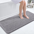 OLANLY Bathroom Rugs 47x20, Extra Soft Absorbent Chenille Bath Rugs, Rubber Backing Quick Dry, Machine Washable Bath Mats for Bathroom Floor, Tub and Shower, Home Decor Accessories, Grey
