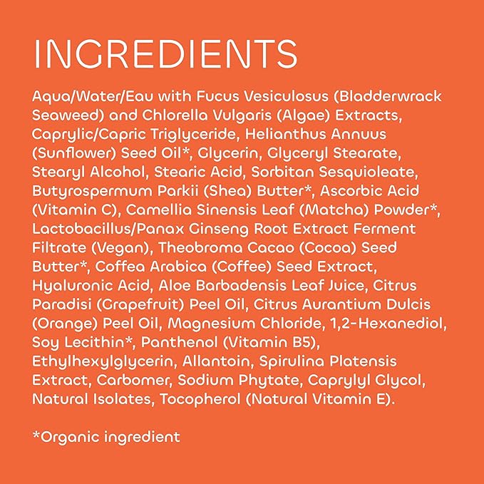 Seaweed Bath Co. Firming Body Cream, Orange Cedar Scent, 6 Ounce, Skin Toning Hand & Body Lotion Moisturizer for Dry Skin, with Sustainably Harvested Seaweed, Chlorella, Green Coffee Bean