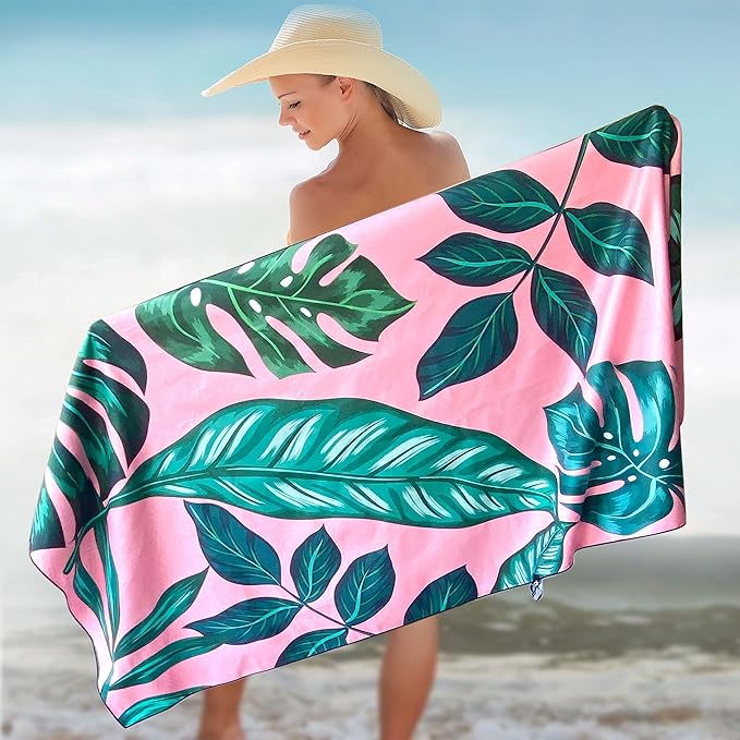 Quick Dry Towel Extra Large 78x35 Inch - Microfiber Beach Towel - Perfect for Beach, Travel, Swimming, Pool, Yoga, Hiking, Camping - Lightweight, Fast Drying, Compact for Adults (La Fashion)