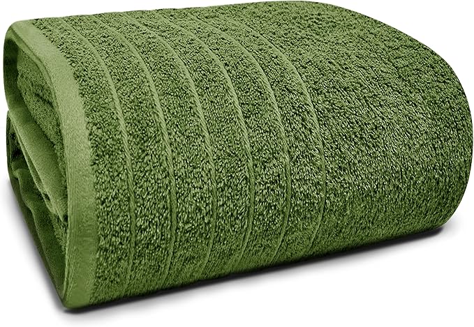 Tens Towels Pack of 1 Jumbo Bath Sheet 40 x 80 Inches, Extra Large & Light Weight, Quicker to Dry, 100% Cotton, Super Soft & Absorbent, Perfect to Wrap Yourself in, Green