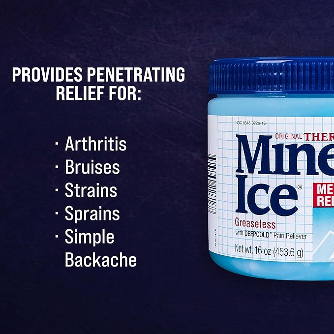 Mineral Ice Therapeutic Pain Relieving Gel, 16 Ounce, Blue, 1 Pound (Pack of 1) (F26083)