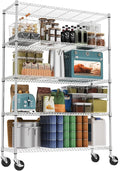 5 Tiers Shelf 1750 lbs Steel Storage Shelving Utility Shelving Unit Steel Organizer Wire Rack for Home,Kitchen,Office,Garage Chrome 17.7" D x 47.2" W x 76.8" H