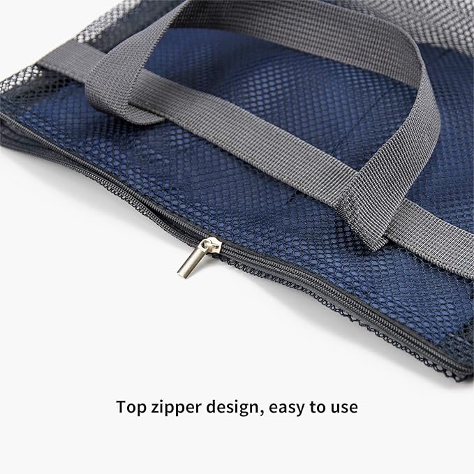 Mesh Shower Caddy Bag Portable Hanging Toiletry and Bath Organizer with Zipper for Travel, Gym, Camping, College Dorms, Beach