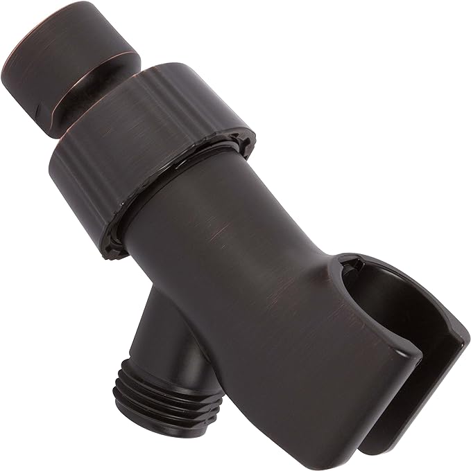 Shower Arm Bracket - Adjustable Handheld Shower Arm Mount & Holder with Brass Connector - Indoor and Outdoor Modern Bath Spa Fixture - Oil-Rubbed Bronze