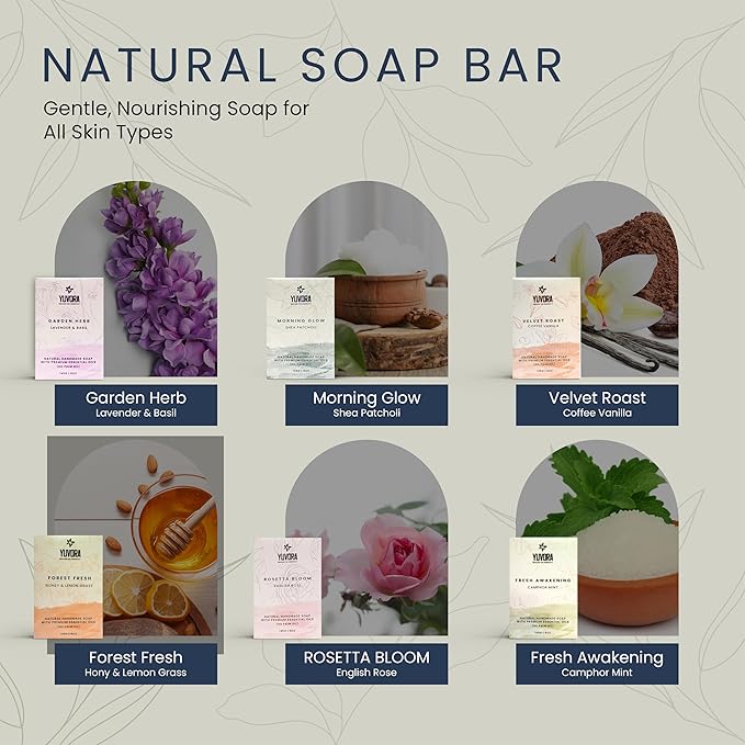 6 Pcs Men Natural Handmade Body Soaps 5 OZ Pack Set Rugged Essence Long lasting Fragrance Luxurious Scents with Natural Ingredients – Sulfate & Paraben Free, Vegan Soap