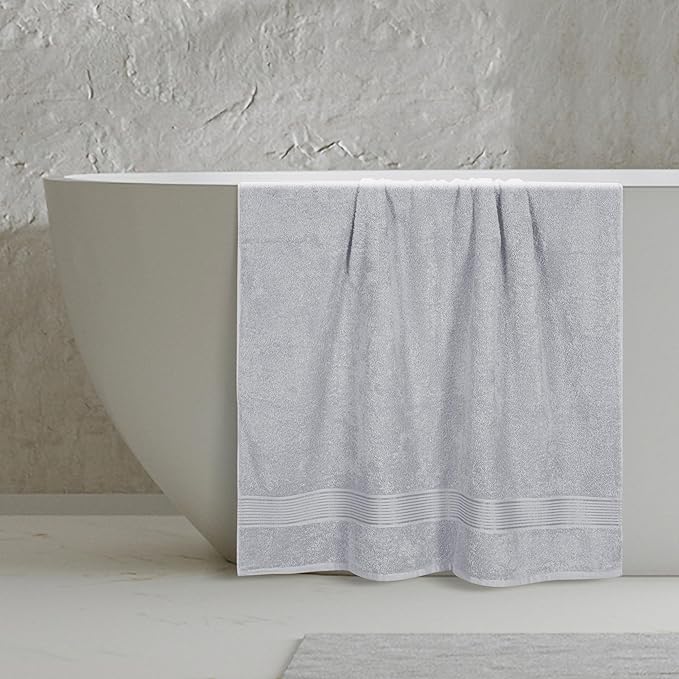 Belizzi Home Cotton 2 Pack Oversized Bath Sheet 35x70, Large Bath Sheet, Ultra Soft, Absorbent, Compact, Eco-Friendly, Recyclable, Quick Drying and Lightweight Towel - Light Grey