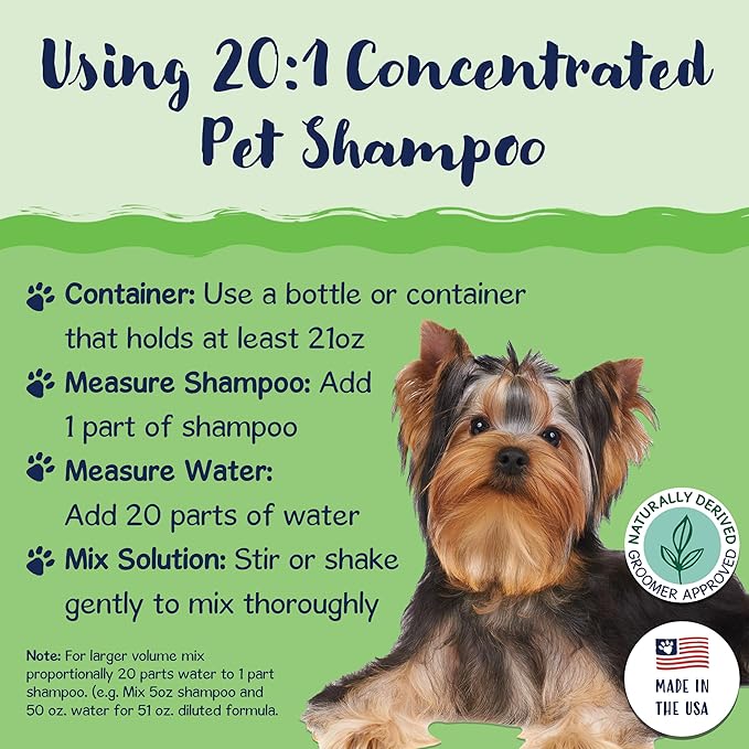 Bobbi Panter Dog Shampoo and Conditioner - Made in USA - All Natural 2-in-1 Formula for Detangles & Reduces Shedding - Concentrated 10:1 for Professional Groomers - Pear Scent, 13 Oz (Case of 12)
