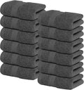 Infinitee Xclusives Luxury Wash Cloths for Showering [13x13] – 100% Cotton Washcloths [Pack of 12], Soft and Absorbent Face Towels for Bathroom Wash Clothes, Gym, and Spa (Shadow Grey)