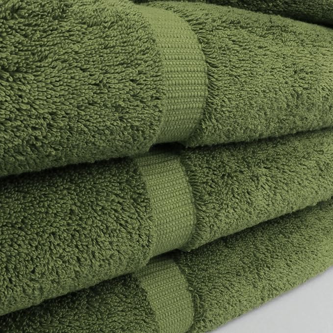 Chakir Turkish Linens | Hotel & Spa Quality 100% Cotton Luxury Turkish Towels | Soft & Absorbent (30x60 Inches Extra Large Bath Towels, Set of 4 - Moss)