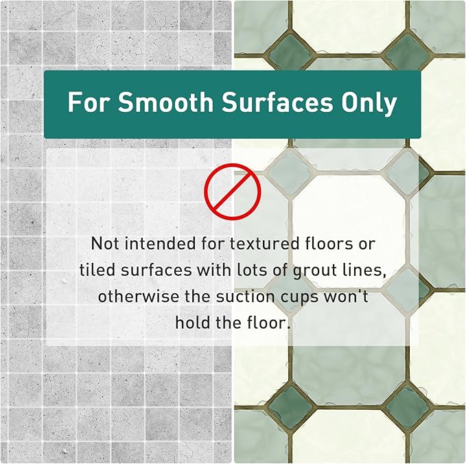 Large White Square Shower Mat Non Slip 27 x 27 Inch, Soft Bath Mat Bathtub Mat for Inside Shower Floor, Bathroom Shower Stall Mats with Big Suction Cups Drain Holes, Easy Washable, BPA-Free