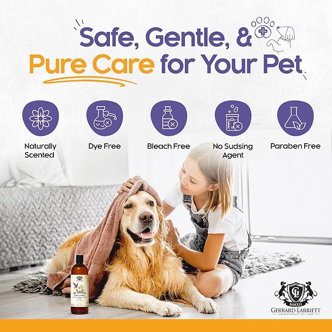 Dog Shampoo and Conditioner De-Stress Lavender & Chamomile 16 Fl Oz Dog Shampoo Itchy Skin Relief Hypoallergenic Aromatherapy Dog Shampoo for Smelly Dogs with Aloe Vera & Oatmeal by Gerrard Larriett