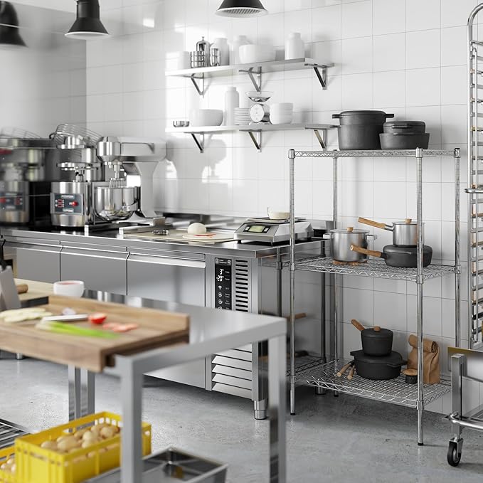 18" Deep x 30" Wide x 54" Height Wire Shelving Kit | 3-Tier | NSF Commercial Storage Rack Unit