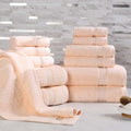 Superior Egyptian Cotton 12-Piece Towel Set, Assorted Towels for Home Bathroom, Guest Bath Decor Essentials, Includes 4 Bath, 4 Hand, 4 Face Towels/Washcloths, Quick Dry, Absorbent - Peach