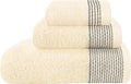 Belizzi Home Ultra Soft 3 Pack Cotton Towel Set, Contains a Bath Towel 28x55 inch, a Hand Towel 16x24 inch & a Wash Coth 12x12 inch, Ideal Everyday use, Compact & Lightweight -Ivory