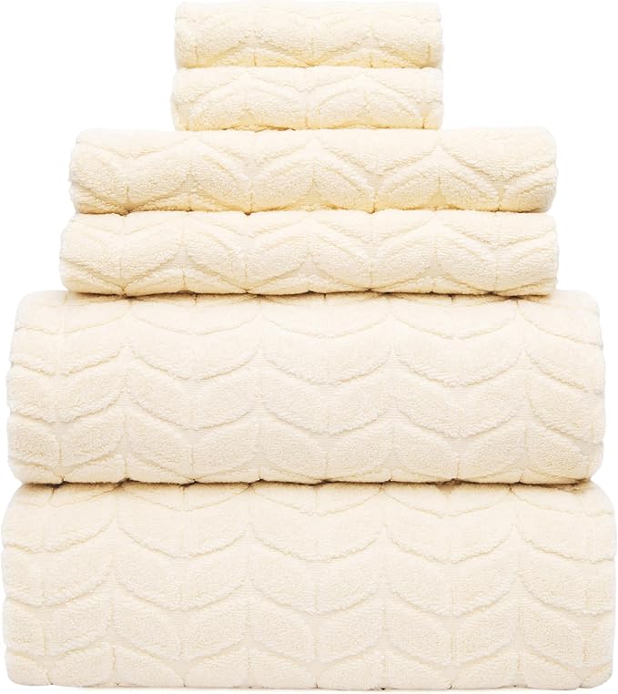Ultra Soft & Stylish 700 GSM Luxury Bath Towels - 100% Zero-Twist, Long-Staple Cotton - Remarkably Absorbent & Quick Drying - 6 Piece Towel Set (Papyrus)