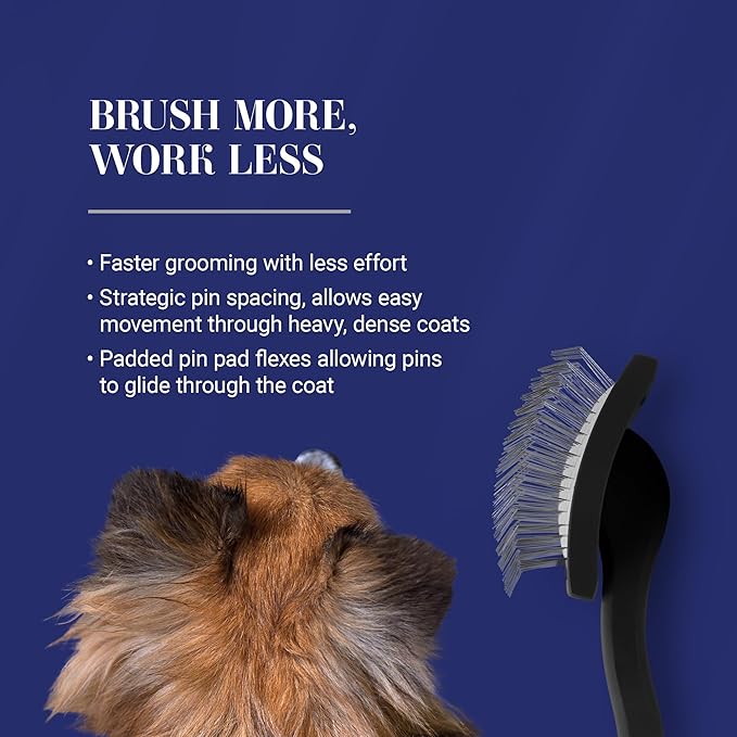 Chris Christensen Big K Dog Slicker Brush for Dogs (Goldendoodles, Labradoodles, Poodles), Groom Like a Professional, Fluff Detangle Style, Saves Time Energy, Black, Large