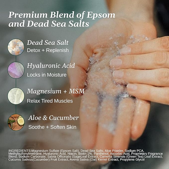 Relax Spa & Bath, Epsom & Dead Sea Salts, Aromatherapy Bath Salts for Hot Tub, Bath, or Spa, Infused with Magnesium, 32 oz Each, 4-Pack