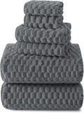 REDKISS Gray Bath Towel Sets XL - 35"x70" Extra Large Bathroom Towels of 6, Super Soft Oversized Bath Sheets for Adults, Waffle Microfiber Baths Towels Set, Luxury Shower Towel for Bathroom Hotel