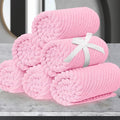 VOOVA & MOVAS Towels for Face, 13"x13" - 100% Cotton | Lightweight | Thick | Quick Dry | Soft | Absorbent, Luxury Hand Towels Set of 6, Fluffy Facial Towels for Bathroom, Towel Gift Set, Baby Pink