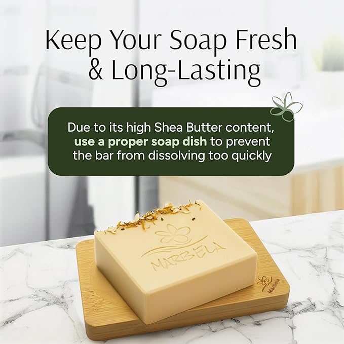 Marbela Cosmetics Wild Jasmine Handmade Soap Bar - Made in USA, Vegan Friendly, Palm Oil Free, Natural Bar Soap - Gentle Face & Body Soap for Daily Skin Care, Moisturizing & Nourishing - 3.5 oz
