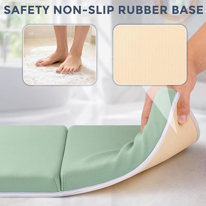 Bath Kneeler and Elbow Rest Pad Set - Comfortable 1.5” Thick Baby Bath Kneeler Pads with Toys Organizer, Non-Slip Knee Arm Support Bathtub Mat, Quick-Drying Kneeling Pad for Baby Bath Time