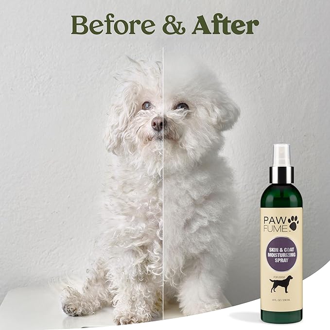 PAWFUME Skin & Coat Detangler Spray for Dogs, 1-Pack – Soothe Dry, Itchy Coats Quickly – Non-Toxic Chamomile & Oat Formula, Essential Fatty Acids & Vet-Certified – Dog Detangler Spray Dematting Care