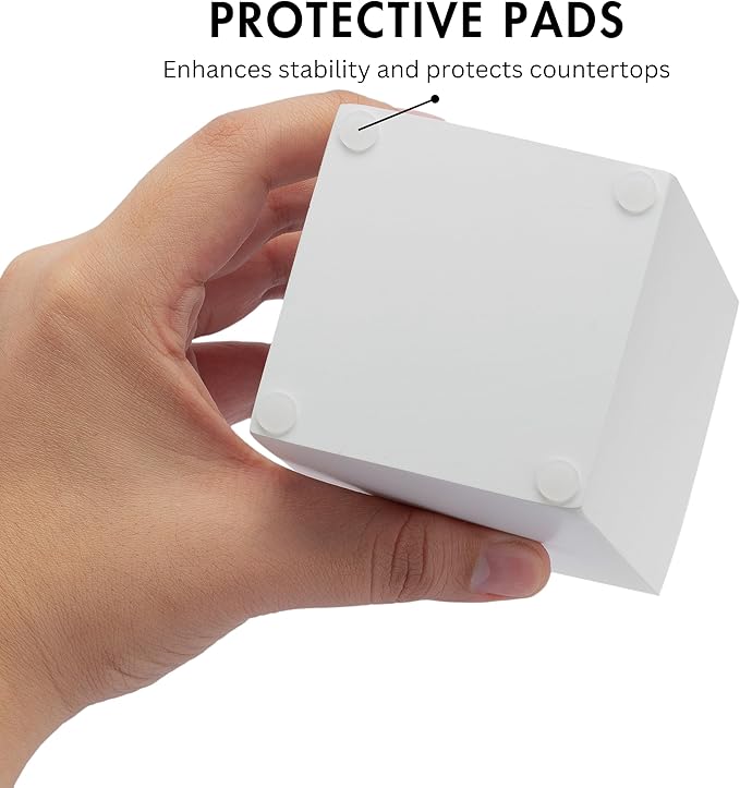 Matte White Toothbrush and Toothpaste Holder for Bathroom Vanity and Countertop, Square Organizer for Electric Toothbrushes, Floss, Razors, Cotton, and Mouthwash