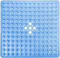 Yimobra Shower Stall Mat Non Slip, 21x21 Inch, Soft Square Bath Mat for Shower with Suction Cups and Drain Holes, Stall Floor Mats for Bathroom, Machine Washable, Bathroom Accessories, Clear Blue