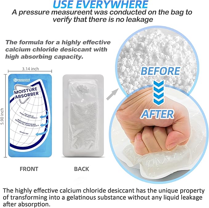 25 Gram Moisture Absorbers, 20 Packs Dehumidifier Bags for Bathrooms, Basements, Rvs, Humidity Packets for Closet