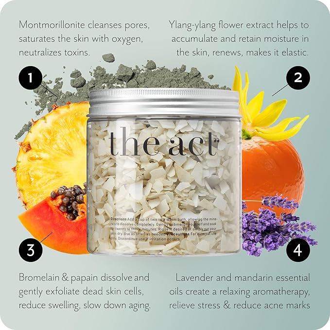 Magnesium Flakes for Bath – Relaxing Aromatherapy Blend with Ylang-Ylang, Lavender & Mandarin Oils for Muscle Relief, Detox, Better Sleep – Magnesium Bath Soak for Women Men - Bath Salts 14.11 Oz
