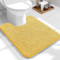 OLANLY Toilet Rugs U-Shaped 24x20, Extra Soft Absorbent Chenille Contour Bathroom Rugs for Toilet, Dry Quickly, Machine Washable, Non-Slip Bath Mat, Yellow