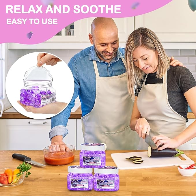 12 Pcs Air Freshener Gel Bulk Odor Eliminator Gel Beads 8 oz Long Lasting Air Freshener Beads Eliminates Odors in Home Bathrooms, Cars, Boats, Rvs and Pet Areas(Lavender)
