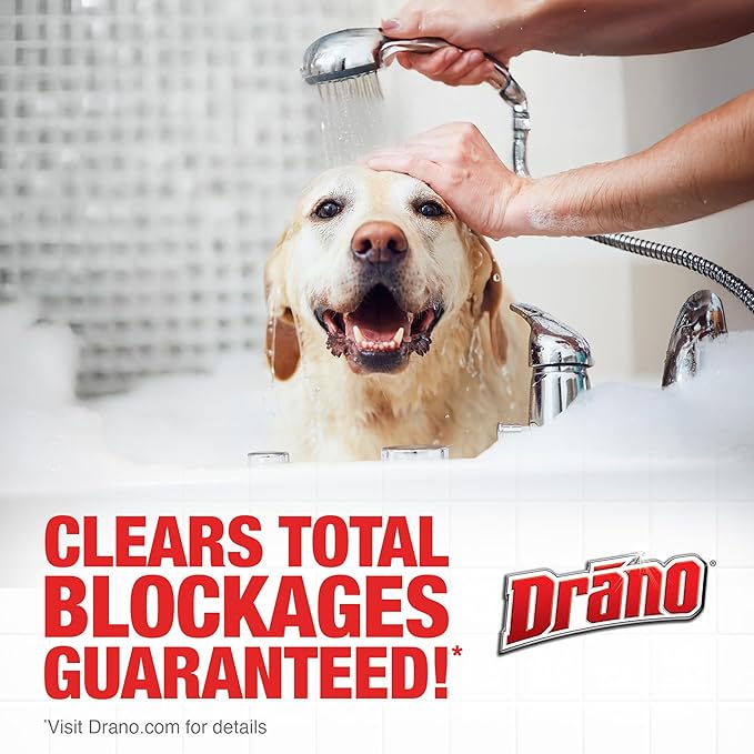 Drano Max Gel Drain Clog Remover and Cleaner for Shower or Sink Drains, Unclogs and Removes Hair, Soap Scum and Blockages, 80 Oz, Pack of 2