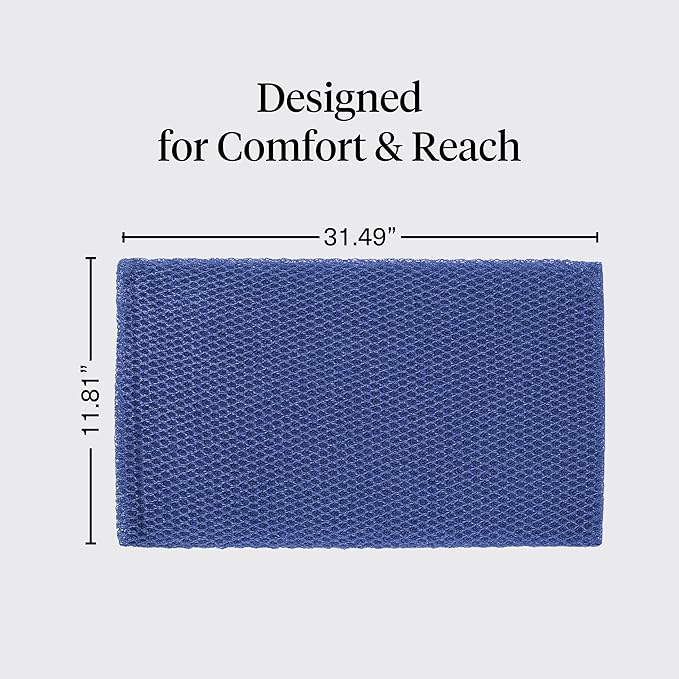Kitsch African Net Sponge – Exfoliating Body Scrubber for Cleansing & Gentle Daily Exfoliation – Stretchable Bath Sponge for Hard-to-Reach Areas, Long-Lasting Shower Essential - Ocean Blue, 3 Pcs