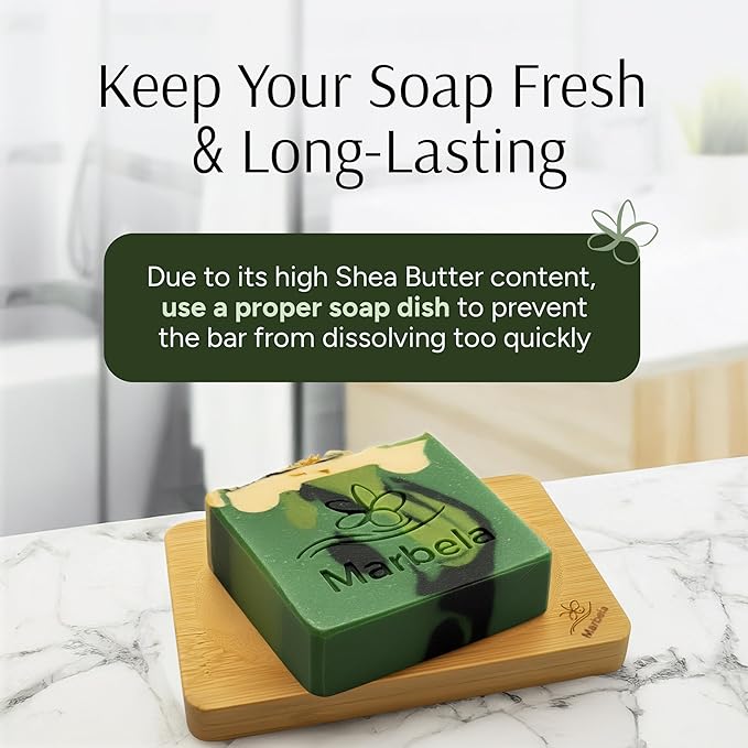 Marbela Cosmetics Aloe Vera Handmade Soap Bar - Made in USA, Vegan Friendly, Palm Oil Free, Natural Bar Soap - Gentle Face & Body Soap for Daily Skin Care, Moisturizing & Nourishing - 3.5 oz