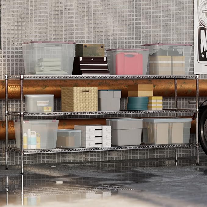 18" Deep x 72" Wide x 34" Height Wire Shelving Kit | 3-Tier | NSF Commercial Storage Rack Unit