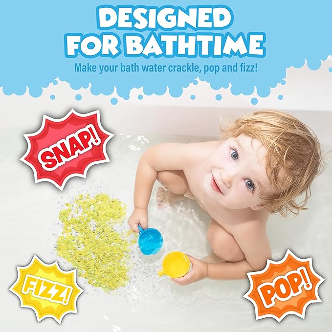 Tub Works® Bath Crackles Bath Toy, Variety 12 Pack | Nontoxic & Fragrance-Free | Makes Bath Water Crackle & Pop for a Unique Kids Bath | Swirl Water for Fizzy Fun | Sensory Kids & Toddler Bath Toys