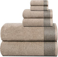 Belizzi Home 100% Cotton Ultra Soft 6 Pack Towel Set, Contains 2 Bath Towels 28x55 inchs, 2 Hand Towels 16x24 inchs & 2 Washcloths 12x12 inchs, Compact Lightweight & Highly Absorbant - Tan