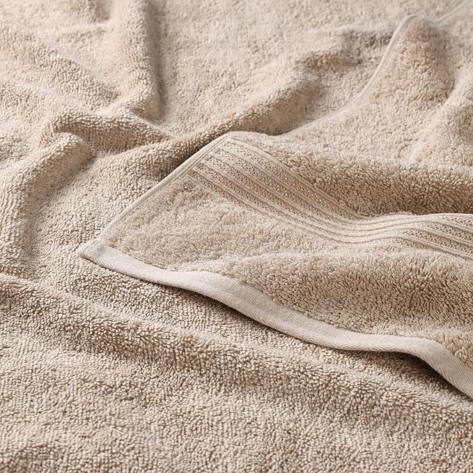 Superior Egyptian Cotton 6-Piece Towel Set, Bathroom Essentials, Towels For Bathroom, Apartment, Airbnb, Guest Bath, Face, Hand, Bath Towels, Washcloths, Absorbent, Fast Drying, Taupe