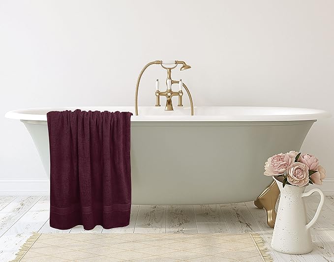 Utopia Towels Luxurious Jumbo Bath Sheet 2 Piece, 600 GSM, 35 by 70 Inches, 100% Ring Spun Cotton, Highly Absorbent and Quick Dry Extra Large Bath Towel, Super Soft Towel, Burgundy