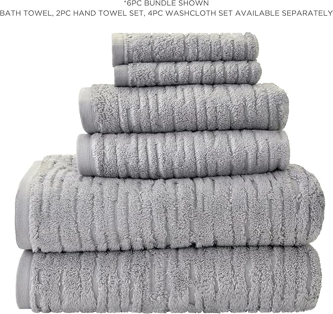SKL Home CloudSoft Cotton Luxury Bath Towel for Bath & Gift, Gray