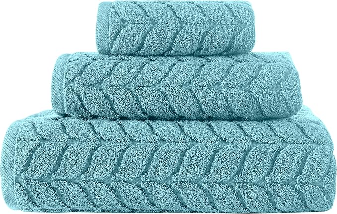 Turkish Cotton Ultra-Soft Plush Absorbent Quick Dry Bathroom Towel Set, Made in Turkey (Mint Green, 2 pcs Bath Towel Set)