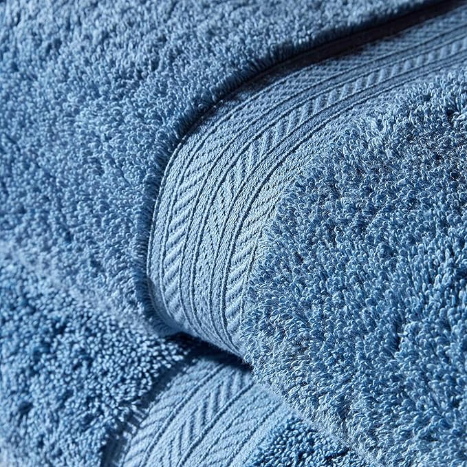 Christy Renaissance 6 Piece Blue Towel Set | 100% Egyptian Cotton | Luxury Bathroom Towels | Soft and Super Absorbent | 675 GSM | 2 Bath Sheet 2 Bath 2 Hand | Denim