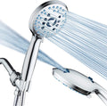 Hotel Spa AquaCare High Pressure 8-Mode Handheld Shower Head - Anti-clog Nozzles, Built-in Power Wash to Clean Tub, Extra Long 6 ft. Stainless Steel Hose, Wall & Overhead Brackets