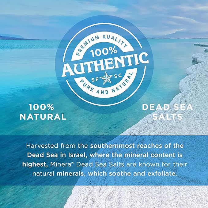 Minera Fine Grain Dead Sea Salt for Bath & Foot Soaks – 5 lbs, Fast-Dissolving, 100% Pure and Natural, Unscented, Skin-Softening Sea Salt