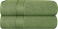 GLAMBURG 700 GSM Premium Cotton 2-Pack Oversized Extra Large Bath Sheet Set - 100% Combed Cotton - 2 Bath Sheets 35x70 - Luxury Hotel & Spa Quality - Durable Ultra Soft Highly Absorbent - Kiwi Green