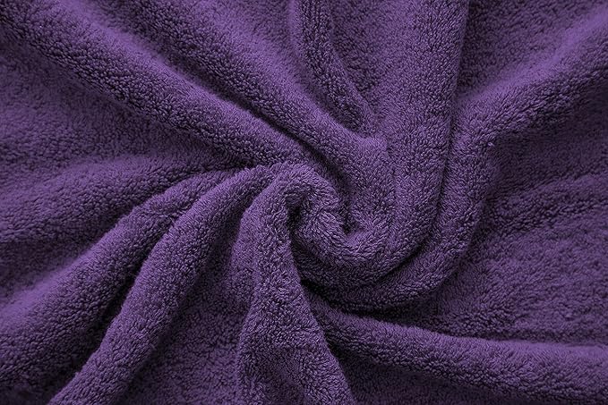 American Veteran Towel, 100% Cotton Turkish 6 Piece Towel Set, Luxury Towels Set of 6 for Bathroom Essentials, 2 Bath Towels 2 Hand Towels 2 Washcloths, Purple