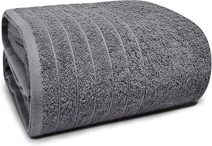 Tens Towels Pack of 1 Jumbo Bath Sheet 40 x 80 Inches, Extra Large & Light Weight, Quicker to Dry, 100% Cotton, Super Soft & Absorbent, Perfect to Wrap Yourself in, Dark Grey